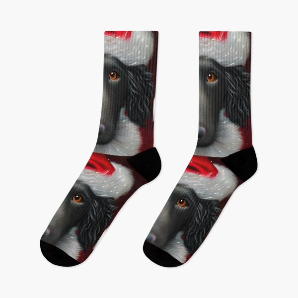 Item preview, Christmas Curly-Coated Retriever Wearing A Santa Hat designed and sold by ZenEverAI.