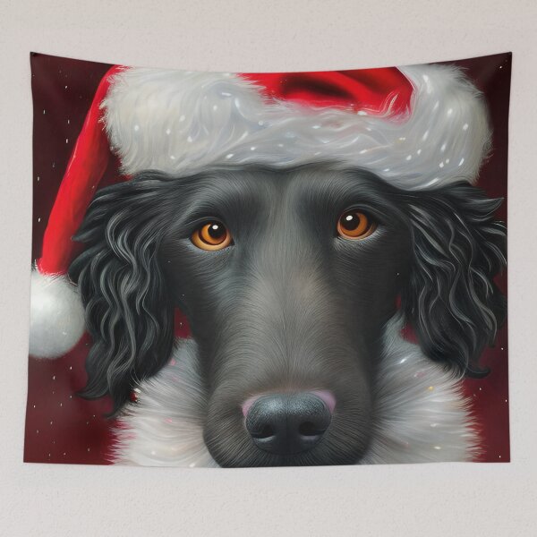Item preview, Christmas Curly-Coated Retriever Wearing A Santa Hat designed and sold by ZenEverAI.