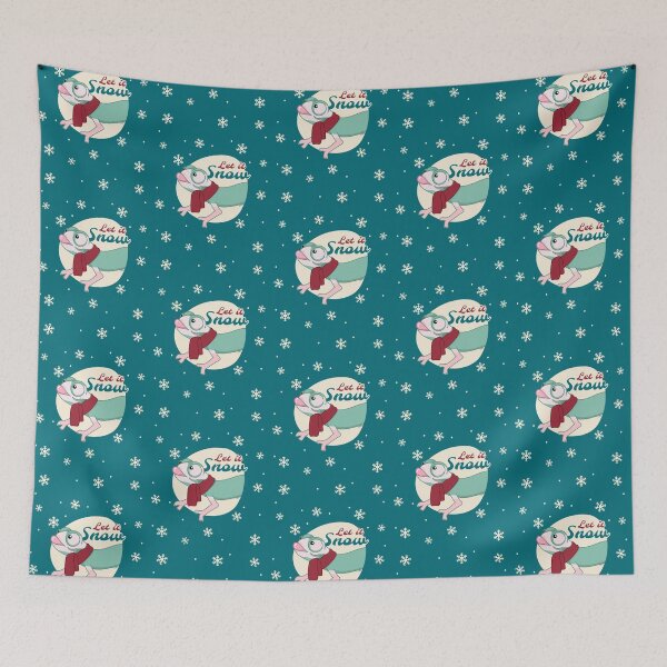 Item preview, Translucent Veiled Chameleon, Christmas Edition! let it snow designed and sold by anacecilia.