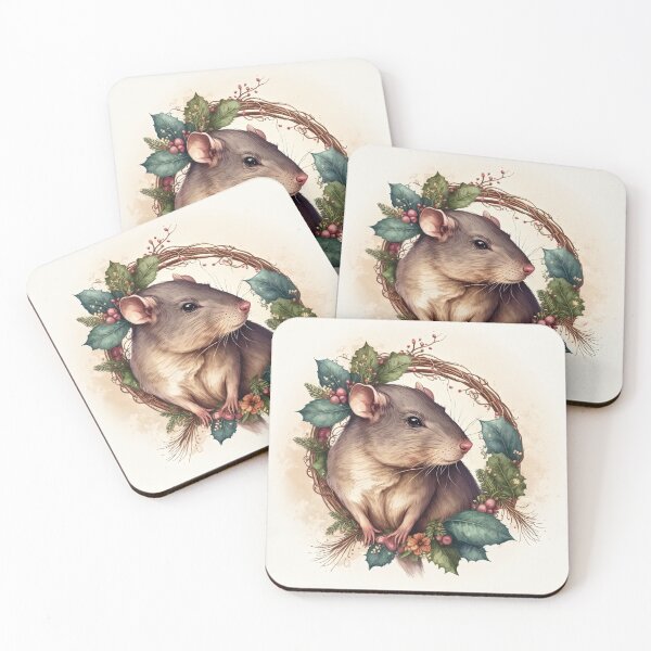 Item preview, Festive Pet Rat Christmas / Winter Holiday designed and sold by Ealaionta Design.