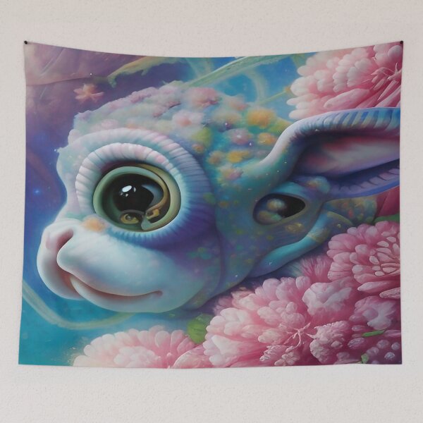 Item preview, Baby Calf Surrounded by Fantasy Floral and Big Eyes  designed and sold by deniselynnimage.