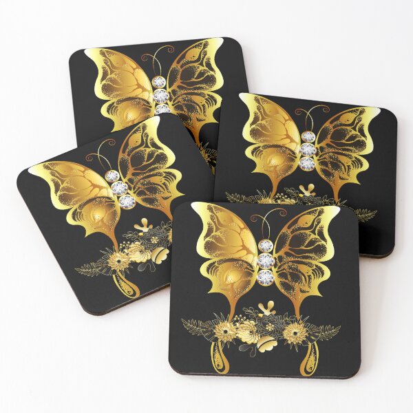 Item preview, Golden Butterfly with Flowers; gold version designed and sold by mbuz90.