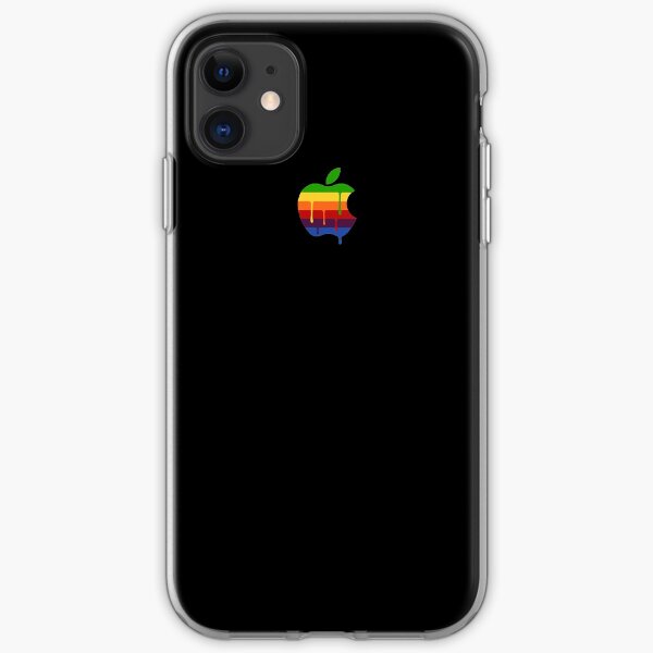 Black Paint Drip Classic Apple Logo iPhone iPad and Laptop Case iPhone Soft Case