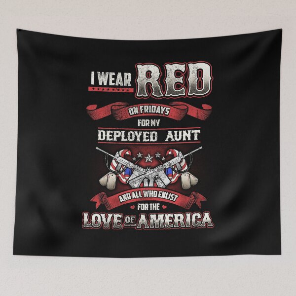 Item preview, Military Aunt Support Wear Red designed and sold by RiffXS.