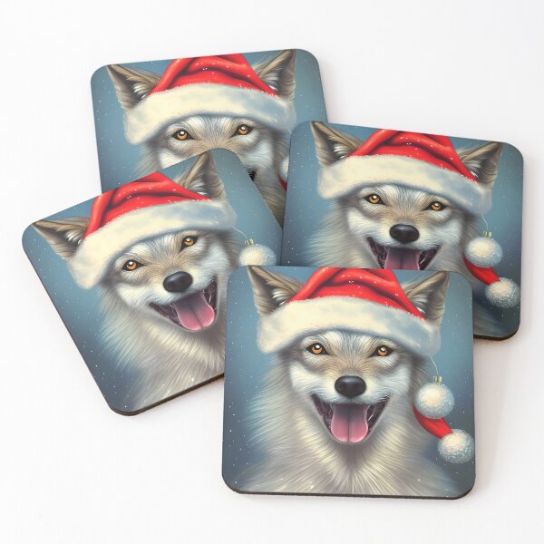Item preview, Christmas Czechoslovakian Vlcak Wearing A Santa Hat designed and sold by ZenEverAI.