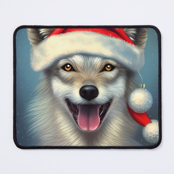 Item preview, Christmas Czechoslovakian Vlcak Wearing A Santa Hat designed and sold by ZenEverAI.