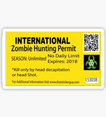 Zombie Hunting Permit Sticker