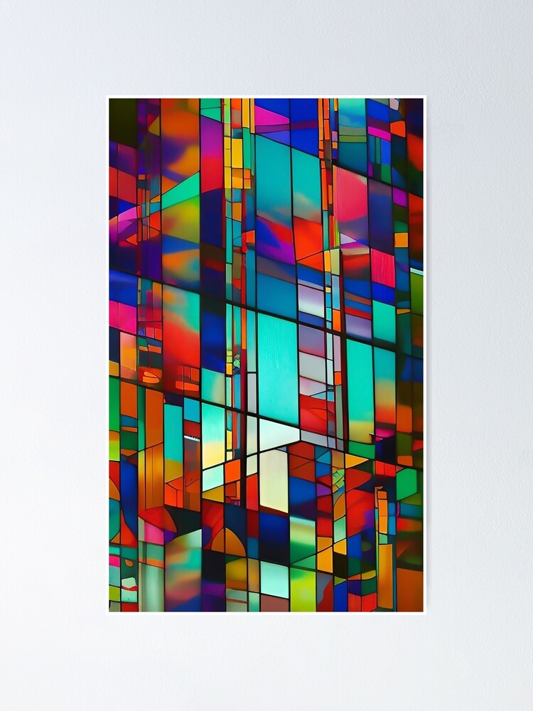 Abstract Geometric Stained Glass Pattern Graphic by Aamo · Creative Fabrica