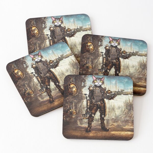Item preview, Steampunk Pirate Cat With Fantasy Rifle designed and sold by felissimha.