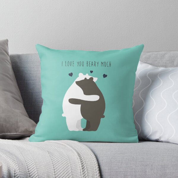 I Love You Beary Much Throw Pillow