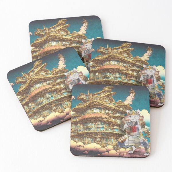 Item preview, Steampunk Samurai Cat in Steampunk Japanese Royal Palace designed and sold by felissimha.