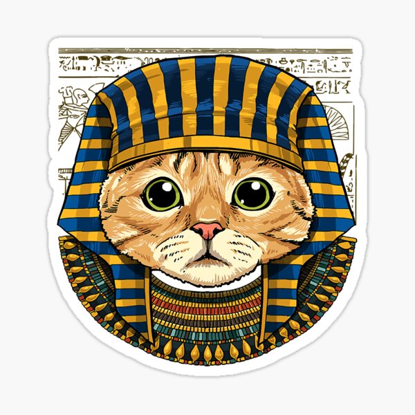 "Cat Egyptian Pharaoh Historian Archaeologist 96" Sticker for Sale by