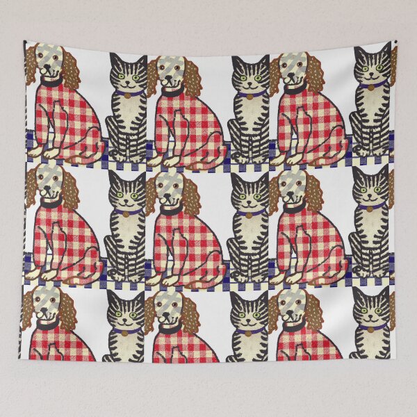 Item preview, Gingham Dog and Calico Cat in Ukiyo-e style (AI Generated Art) designed and sold by Cowboy Folly.