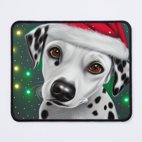 Item preview, Christmas Dalmation Wearing A Santa Hat designed and sold by ZenEverAI.