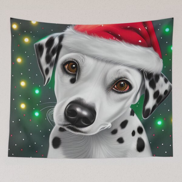 Item preview,  Christmas Dalmation Wearing A Santa Hat designed and sold by ZenEverAI.