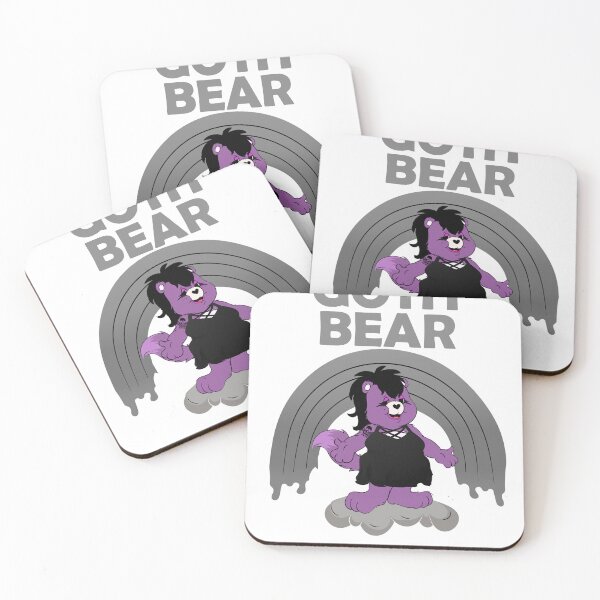 Item preview, Goth Bear Gothic Purple Violet Bear with Melting Gray Rainbow for Hot Goth Girls and Women designed and sold by QuanJewelry.