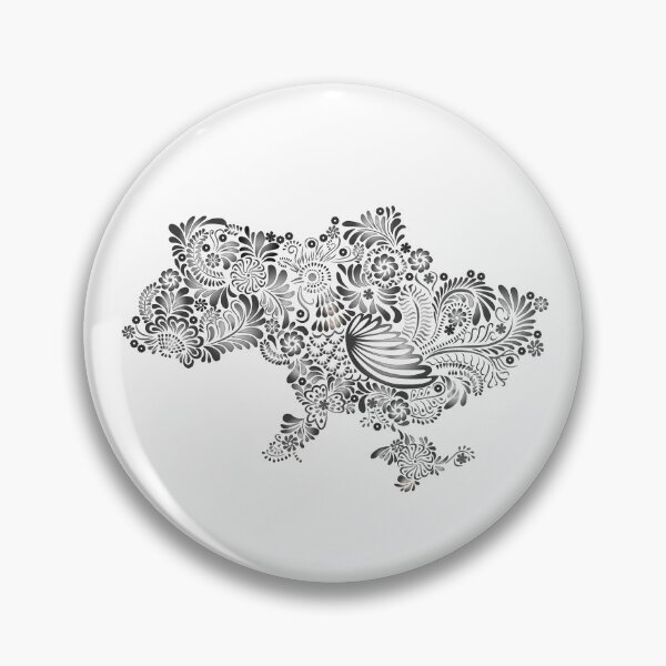 Item preview, Black Ukrainian Floral Map of Ukraine  designed and sold by Digi Artworks Store.