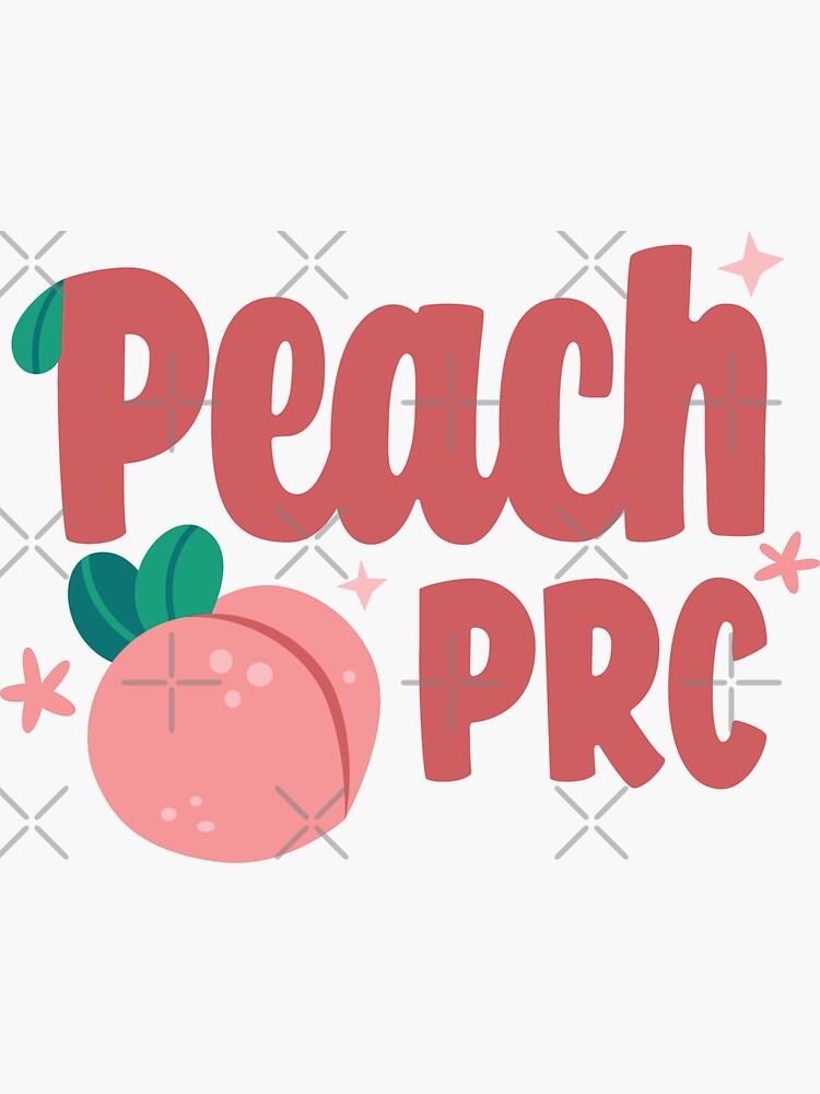 "peach prc peachy logo " Sticker for Sale by tirelessmess Redbubble