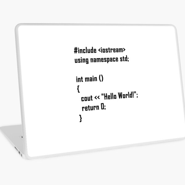Hello World! C++ (Black) Laptop Skin