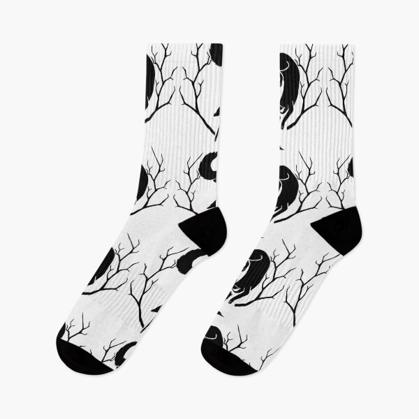 Item preview, Fox Jumping Through Branches Black designed and sold by Skadi-Designs.