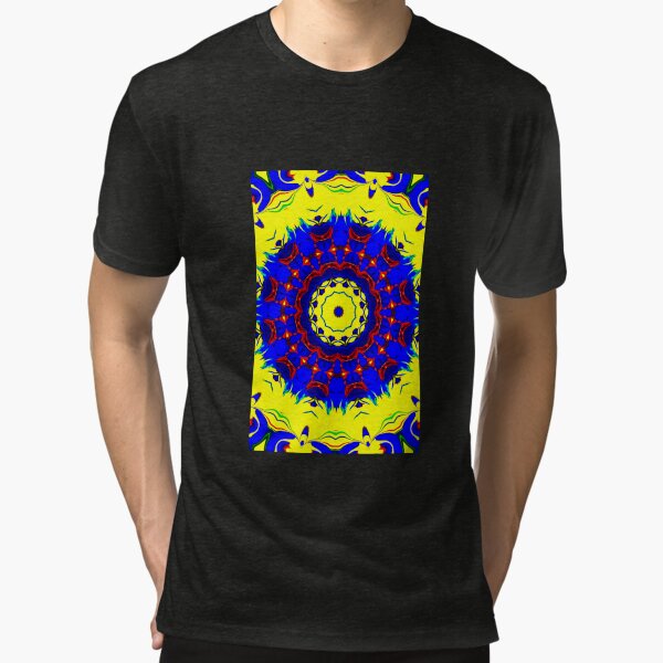 Spiralling abstract fun mandala art Tri-blend T-Shirt