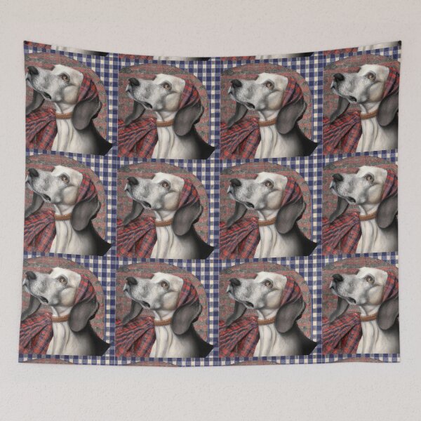 Item preview, Gingham Dog in style of Raphael (AI Generated Art) designed and sold by Cowboy Folly.