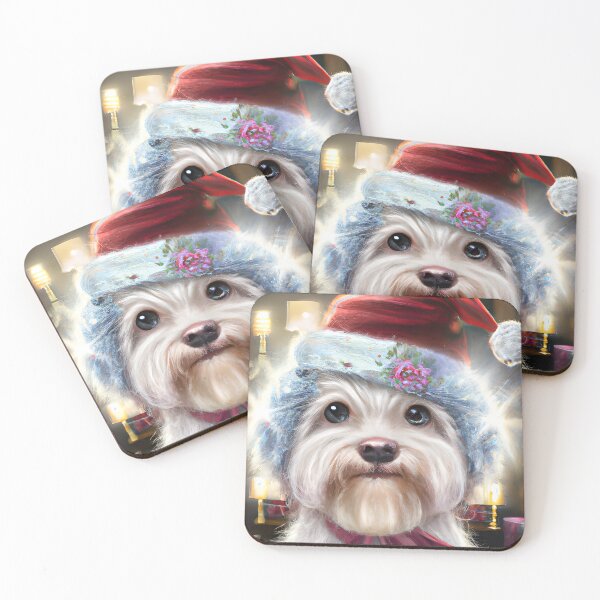 Item preview, Christmas Dandie Dinmont Terrier Wearing A Santa Hat designed and sold by ZenEverAI.