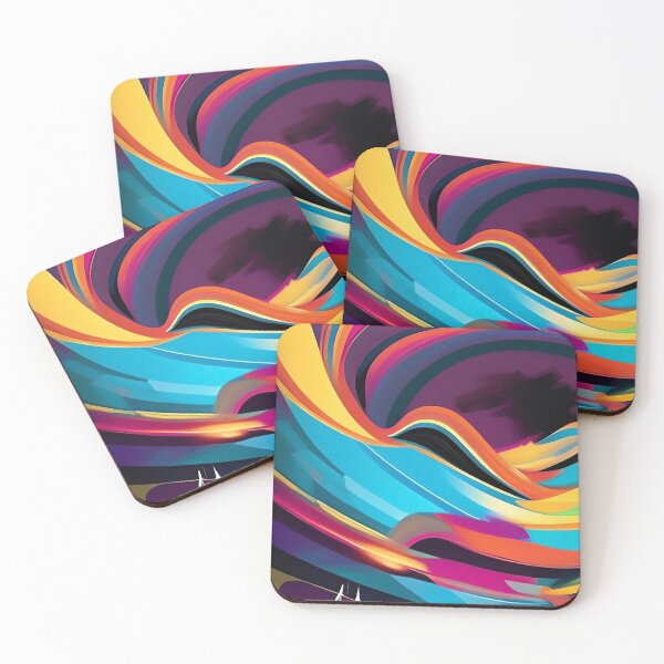 Item preview, Modern Art Organic Shapes Colorful Rainbow Abstract designed and sold by CattlettArt.