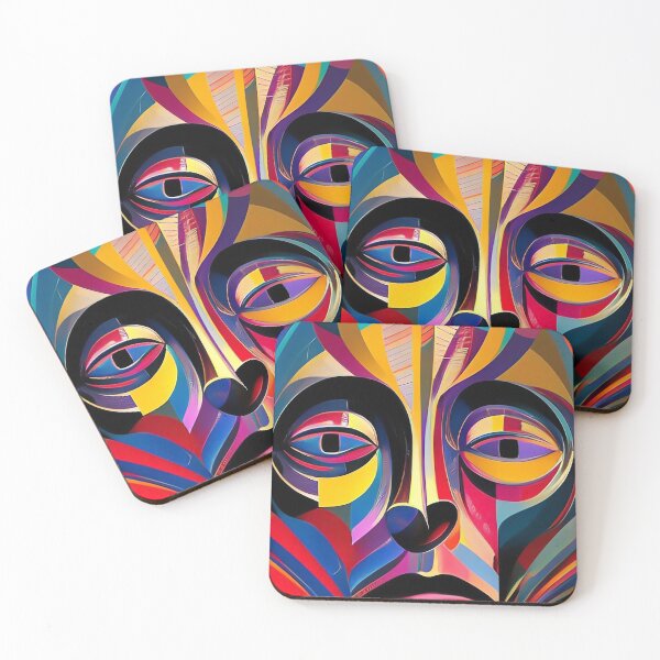 Item preview, Cool Tribal Modern Art Abstract Face designed and sold by CattlettArt.