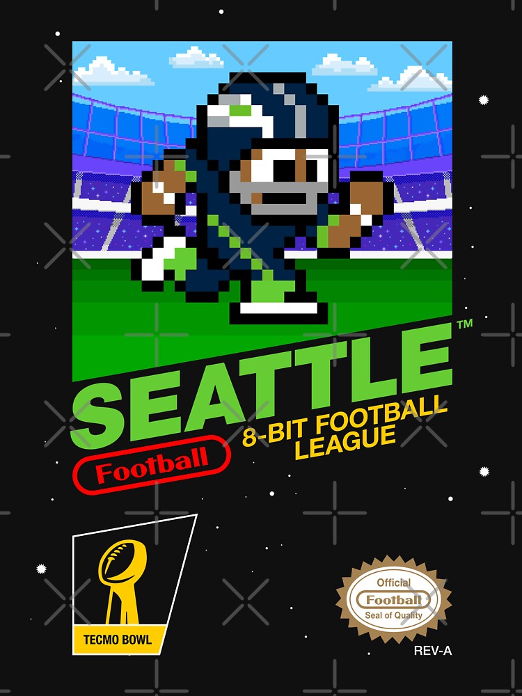 Seattle Seahawks NFL Football Player 8-bit Tecmo Super Bowl Nintendo T-Shirt