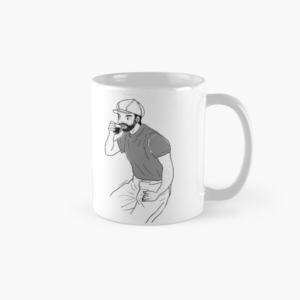 Item preview, Man drinking coffee at a coffee shop designed and sold by Chee Sim.