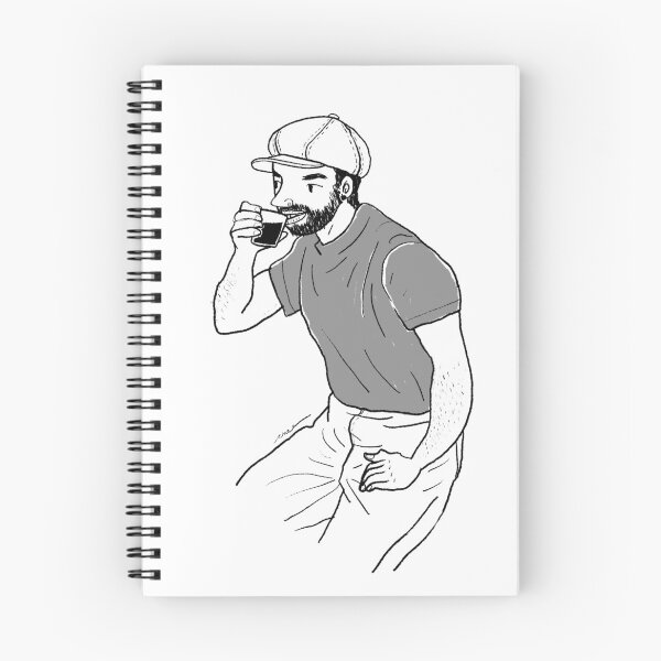 Item preview, Man drinking coffee at a coffee shop designed and sold by Chee Sim.