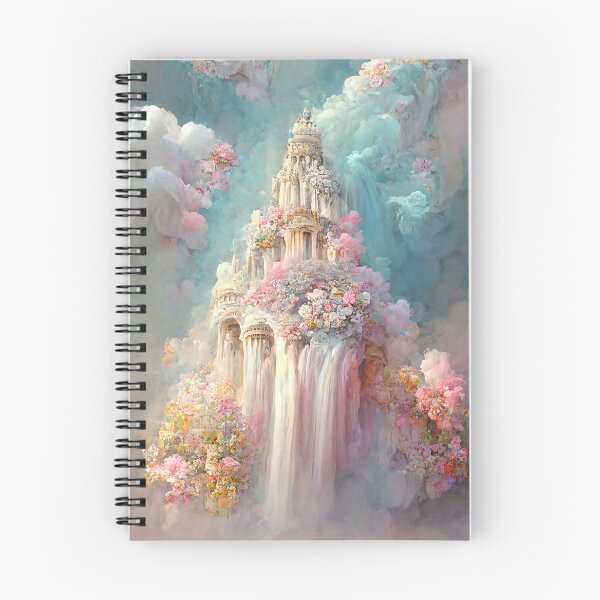 Item preview, Pastel Castle Fairytale Lover Girl Room Decor Pastel Rainbow Waterfall Abstract Art Print designed and sold by PrincessArtwork.