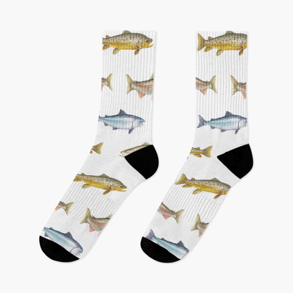 Item preview, Trout and Salmon Pattern: Rainbow, Brown Trout, Chinook Salmon designed and sold by Pebblestone.