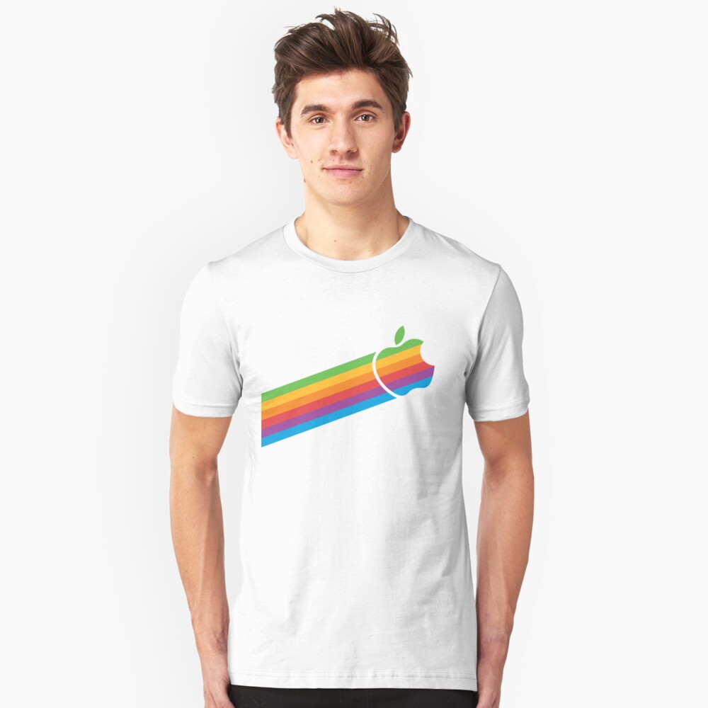 Swoosh Classic Apple Logo iPhone, iPad and Laptop Case Slim Fit T-Shirt