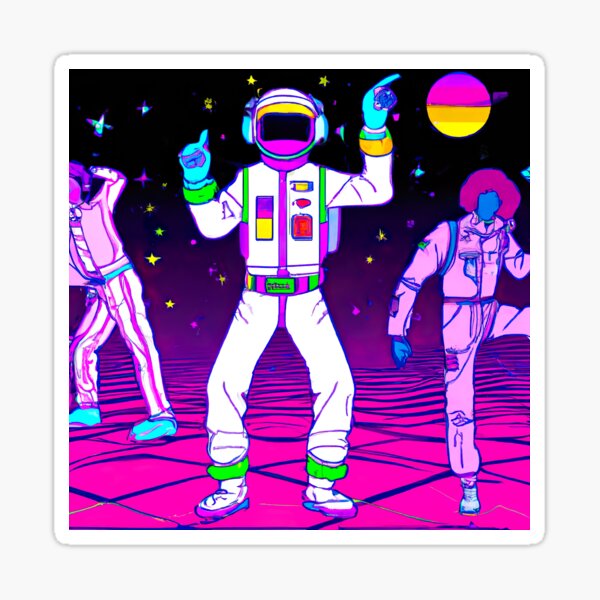 Item preview, Astronauts dancing in space  designed and sold by citypopstudio.