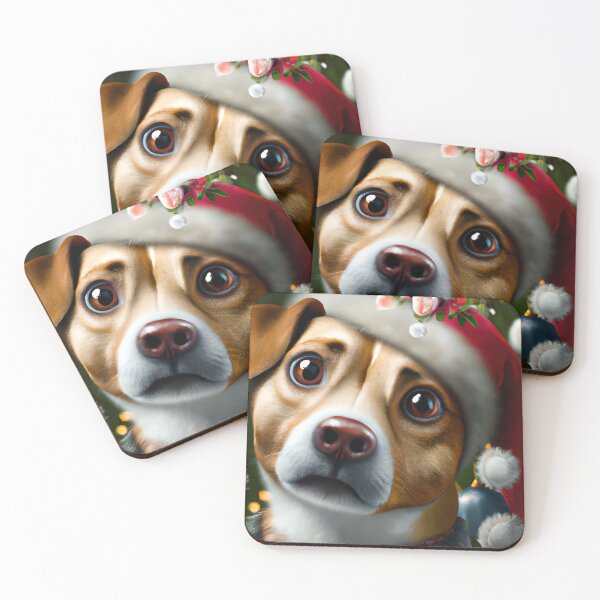 Item preview, Christmas Danish-Swedish Farmdog Wearing A Santa Hat designed and sold by ZenEverAI.