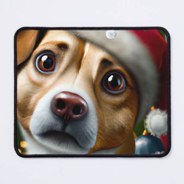 Item preview, Christmas Danish-Swedish Farmdog Wearing A Santa Hat designed and sold by ZenEverAI.