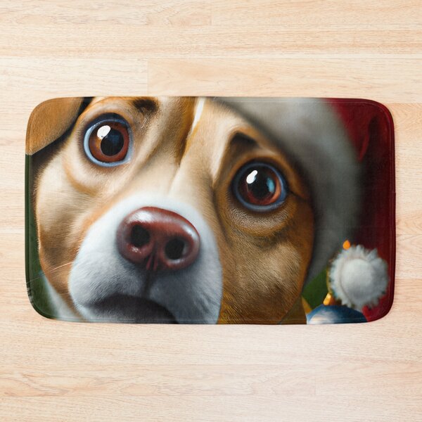 Item preview, Christmas Danish-Swedish Farmdog Wearing A Santa Hat designed and sold by ZenEverAI.