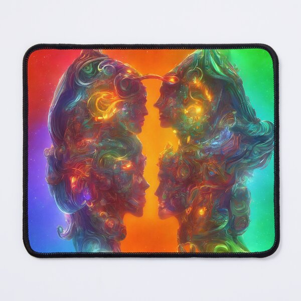 Item preview, Gemini zodiac sign, glowing vivid colors,illustrative art, artist interpretation, concept art designed and sold by LoveZodiac.