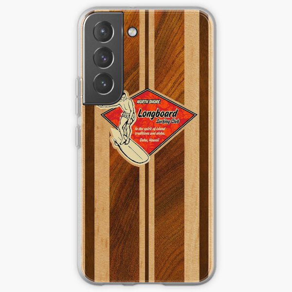 Waimea Hawaiian Faux Koa Wood Surfboard   Samsung Galaxy Soft Case