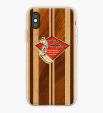 Waimea Hawaiian Faux Koa Wood Surfboard iPhone Case