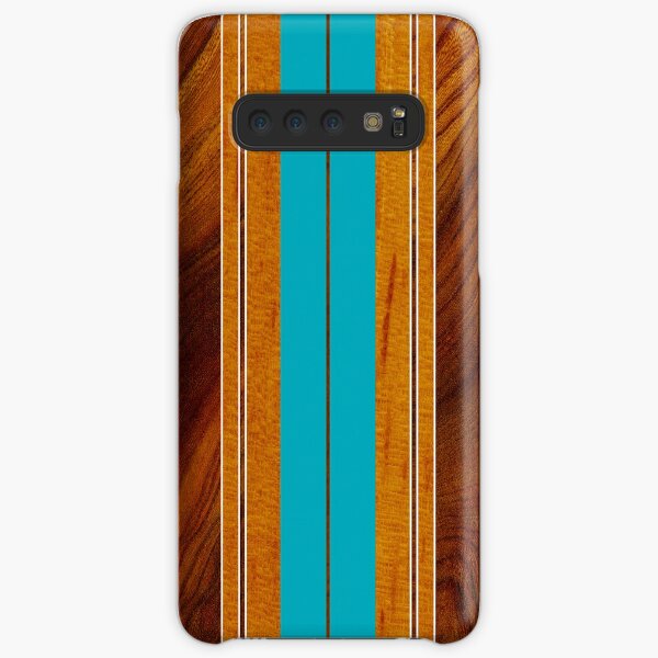 Nalu Mua Hawaiian Faux Koa Holz Surfbrett - Blaugrün Samsung Galaxy Leichte Hülle
