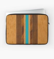Nalu Mua Hawaiian Faux Koa Wood Surfboard - Teal Laptop Sleeve