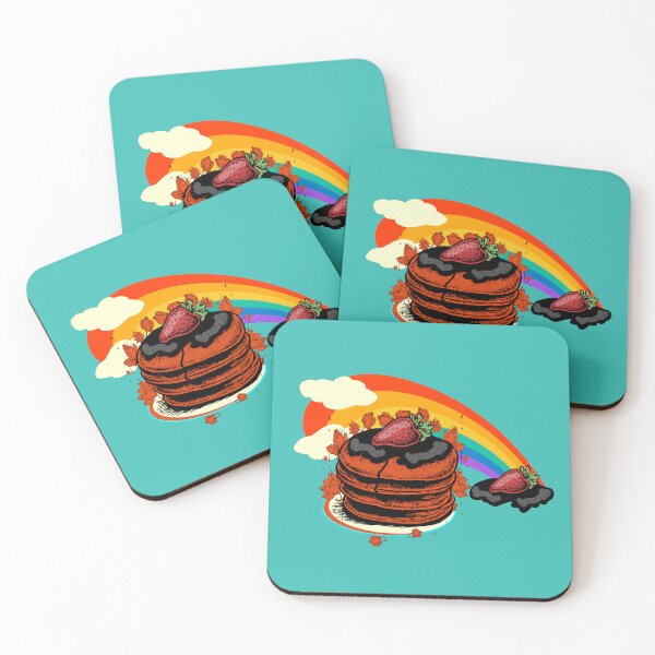 Item preview, Breakfast strawberries colorful pancakes with rainbow designed and sold by vibeno1.
