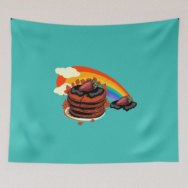 Item preview, Breakfast strawberries colorful pancakes with rainbow designed and sold by vibeno1.