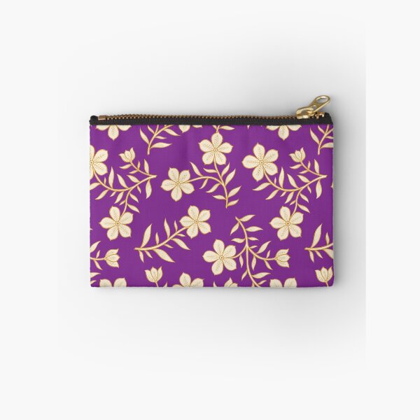 Item preview, Purple and Yellow Hand-drawn Indian Floral Pattern designed and sold by Artsychoke.