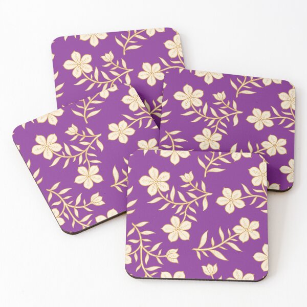 Item preview, Purple and Yellow Hand-drawn Indian Floral Pattern designed and sold by Artsychoke.