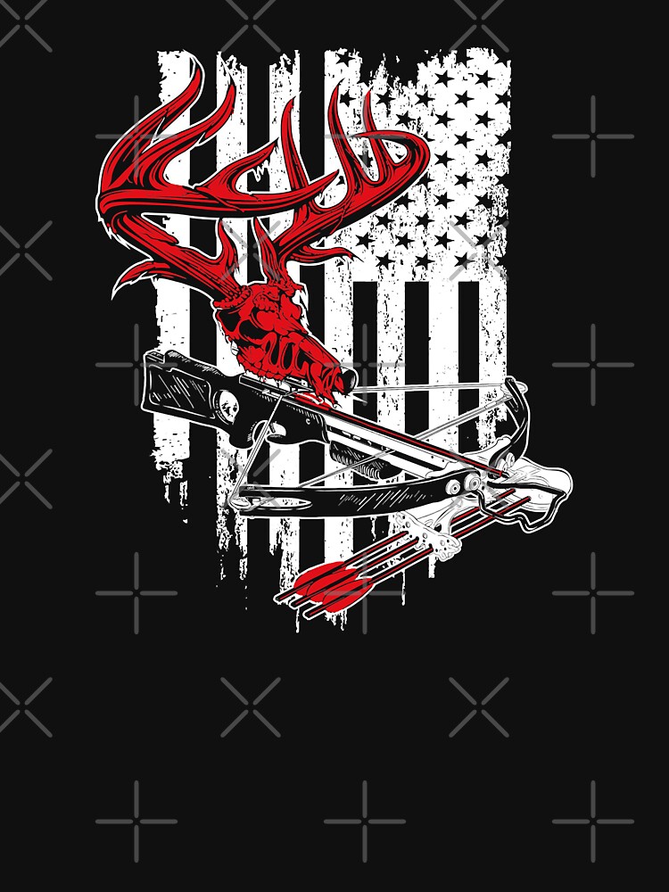 American Flag Archery Bow Hunting Deer Skull Crossbow