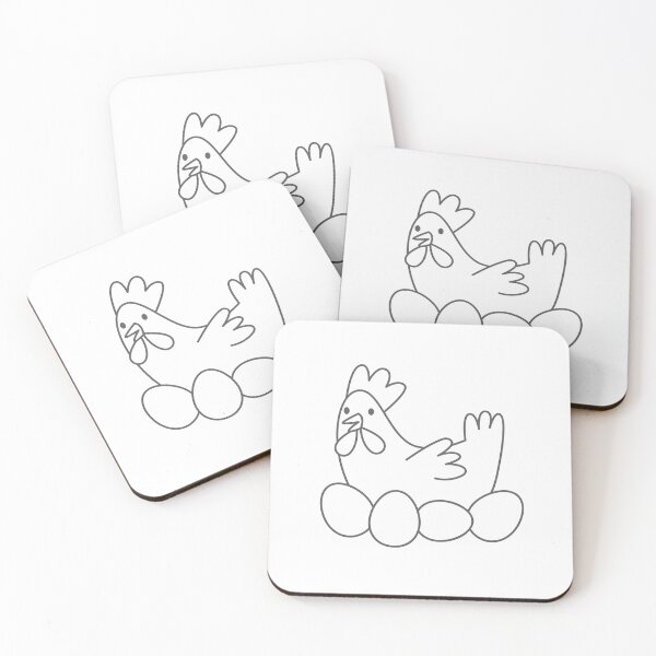 Item preview, Chook chicken on eggs in outline designed and sold by jazzydevil.